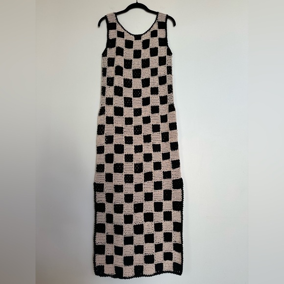 Cleobella Danika Crochet Dress Checkered Black/White Size XS - Picture 4 of 10